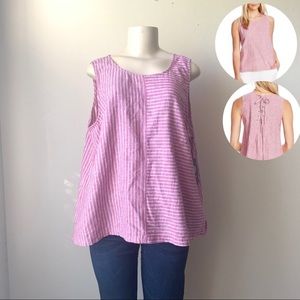 🆕Vince Camuto ticking stripes sleeveless top XL